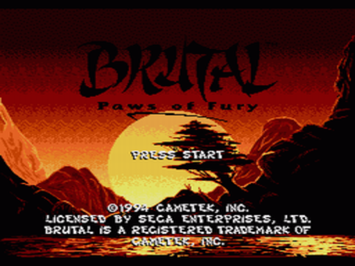 Brutal Paws of Fury title screen for Sega CD